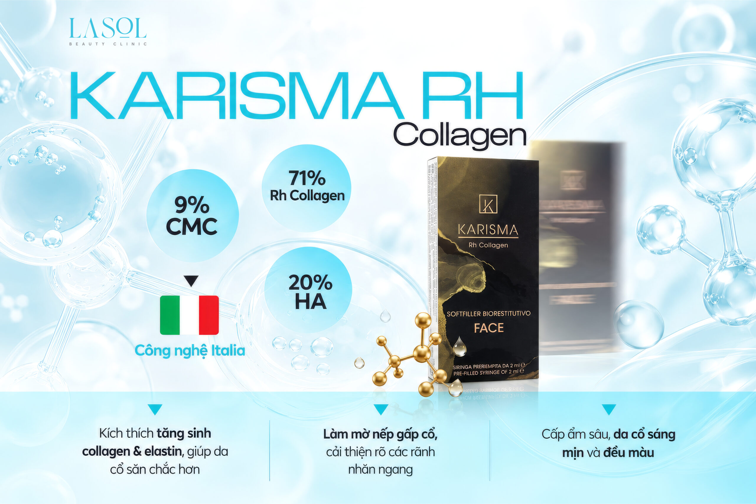 Karisma RH Collagen từ Italia là giải pháp trẻ hóa được nhiều chuyên gia thẩm mỹ đánh giá cao